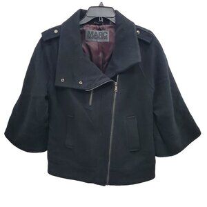 MARC New York Andrew Marc Women's Black‎ Wool Cashmere Blend Military Jacket 10